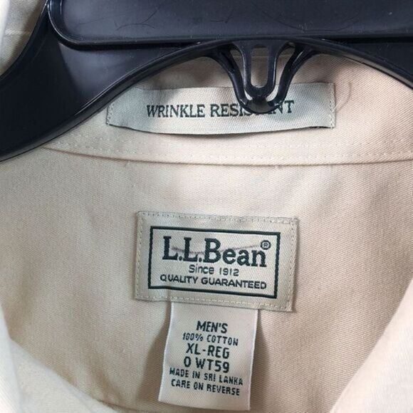 L.L. Bean Tan men long sleeve button down shirt size XL - Picture 7 of 10